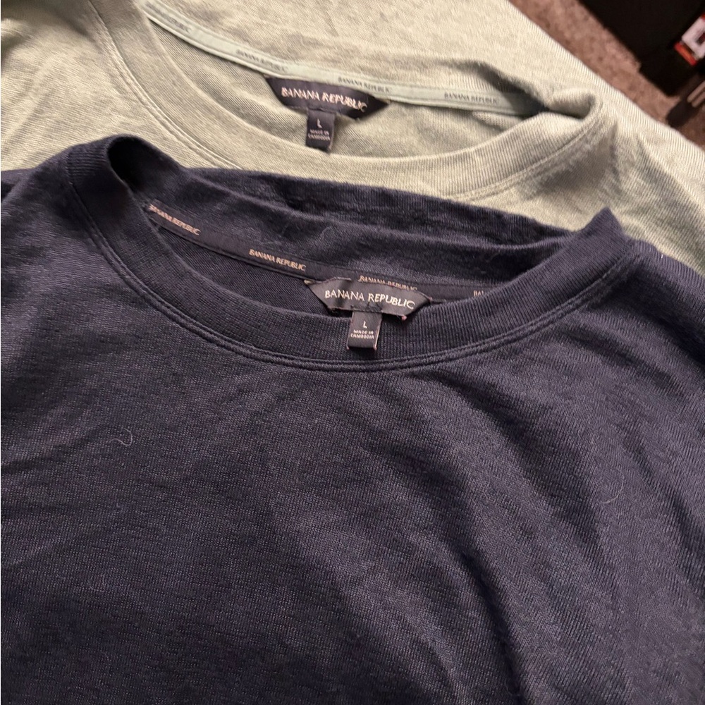 Banana Republic Women's Long Sleeve Tees in Navy and Sage